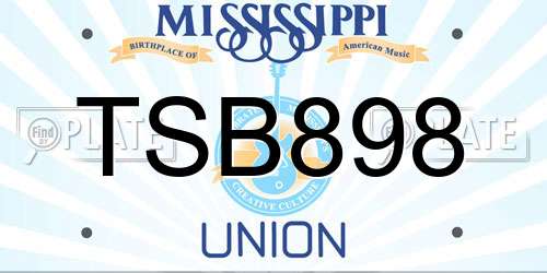 TSB898 Mississippi License Plate