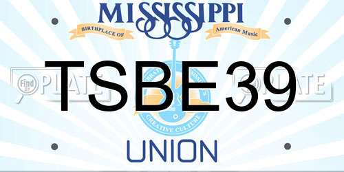 TSBE39 Mississippi License Plate