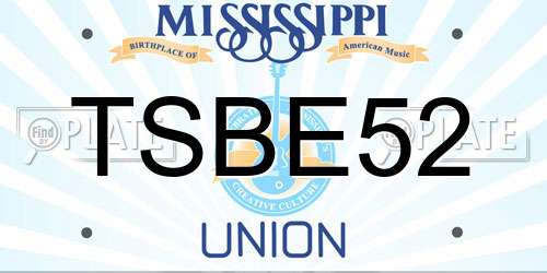 TSBE52 Mississippi License Plate