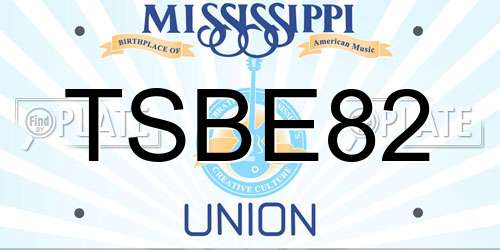 TSBE82 Mississippi License Plate