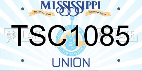 TSC1085 Mississippi License Plate