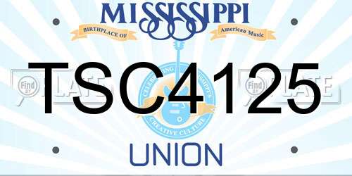 TSC4125 Mississippi License Plate