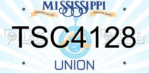 TSC4128 Mississippi License Plate