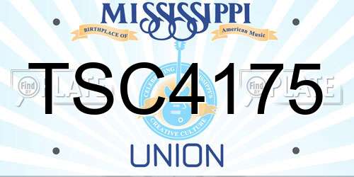 TSC4175 Mississippi License Plate