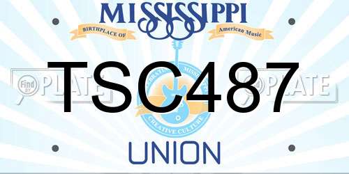 TSC487 Mississippi License Plate