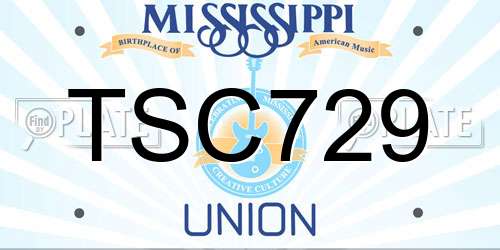 TSC729 Mississippi License Plate