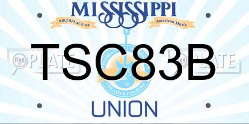 TSC83B Mississippi License Plate