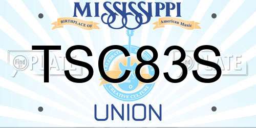 TSC83S Mississippi License Plate