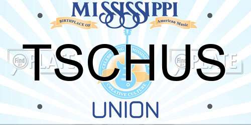 TSCHUS Mississippi License Plate