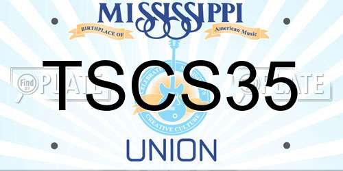 TSCS35 Mississippi License Plate