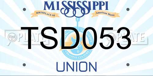 TSD053 Mississippi License Plate