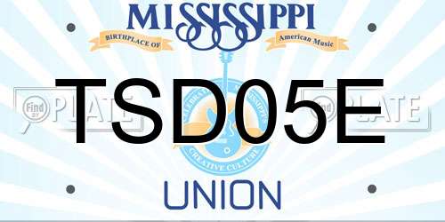 TSD05E Mississippi License Plate