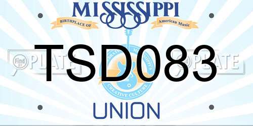 TSD083 Mississippi License Plate