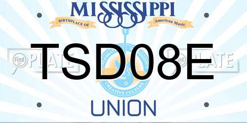 TSD08E Mississippi License Plate