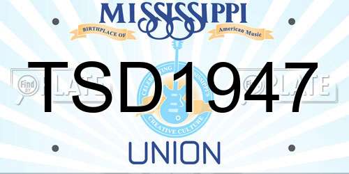 TSD1947 Mississippi License Plate