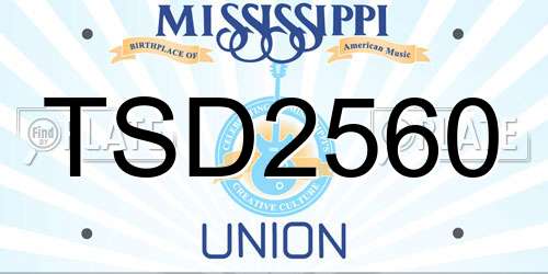 TSD2560 Mississippi License Plate