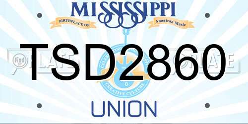 TSD2860 Mississippi License Plate