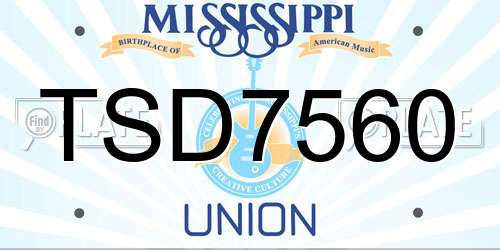 TSD7560 Mississippi License Plate