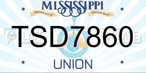 TSD7860 Mississippi License Plate