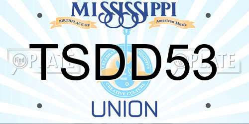 TSDD53 Mississippi License Plate