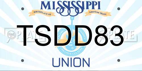 TSDD83 Mississippi License Plate