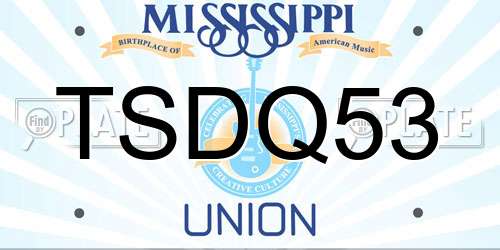 TSDQ53 Mississippi License Plate