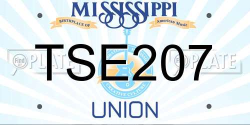 TSE207 Mississippi License Plate