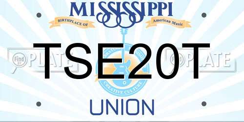 TSE20T Mississippi License Plate