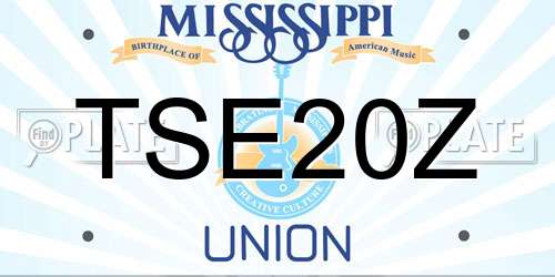 TSE20Z Mississippi License Plate