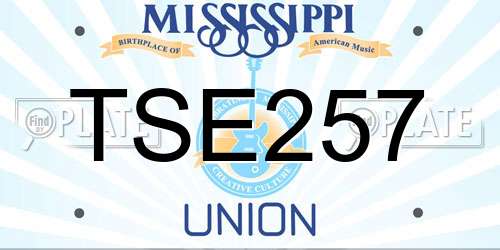 TSE257 Mississippi License Plate