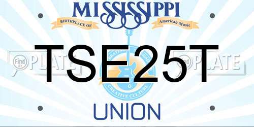 TSE25T Mississippi License Plate