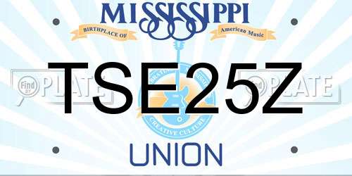 TSE25Z Mississippi License Plate