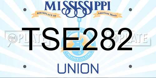 TSE282 Mississippi License Plate