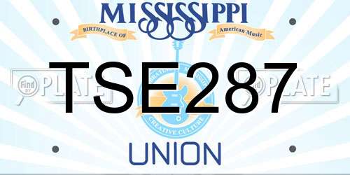 TSE287 Mississippi License Plate