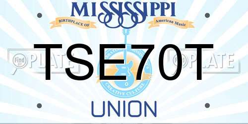 TSE70T Mississippi License Plate