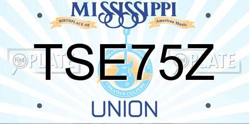 TSE75Z Mississippi License Plate