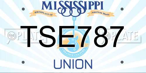 TSE787 Mississippi License Plate
