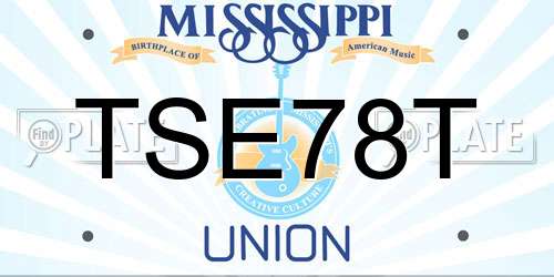 TSE78T Mississippi License Plate