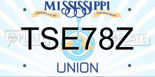TSE78Z Mississippi License Plate