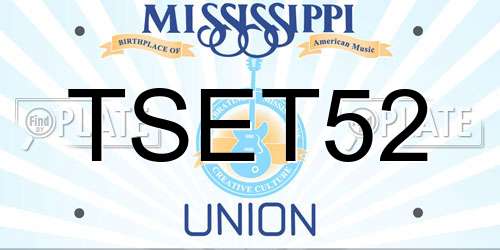 TSET52 Mississippi License Plate