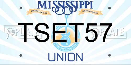 TSET57 Mississippi License Plate