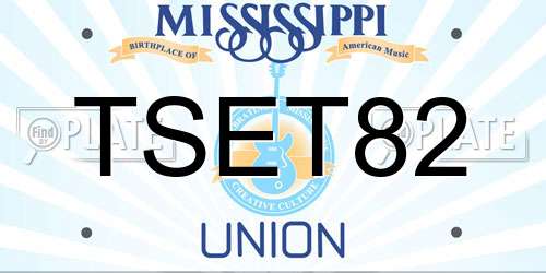 TSET82 Mississippi License Plate