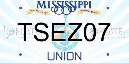 TSEZ07 Mississippi License Plate