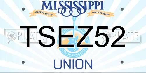 TSEZ52 Mississippi License Plate