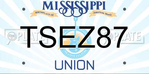 TSEZ87 Mississippi License Plate