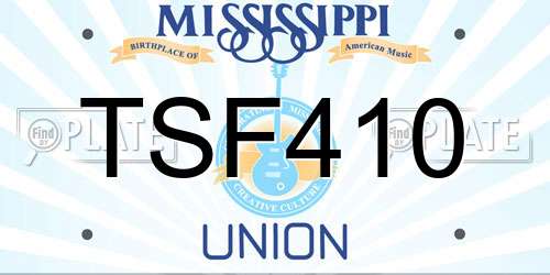 TSF410 Mississippi License Plate