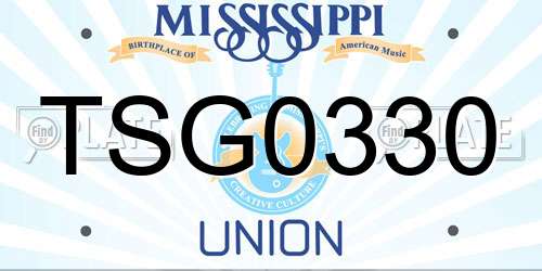 TSG0330 Mississippi License Plate