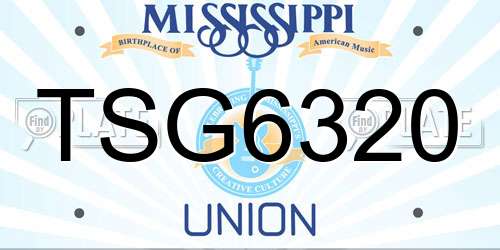 TSG6320 Mississippi License Plate