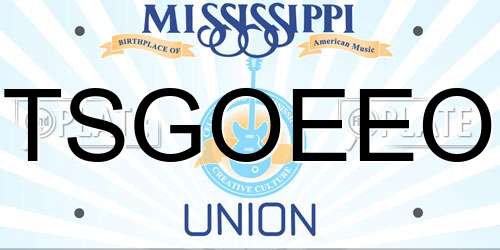 TSGOEEO Mississippi License Plate