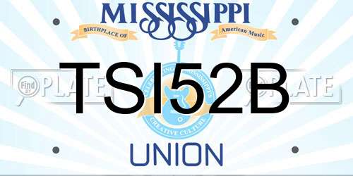 TSI52B Mississippi License Plate